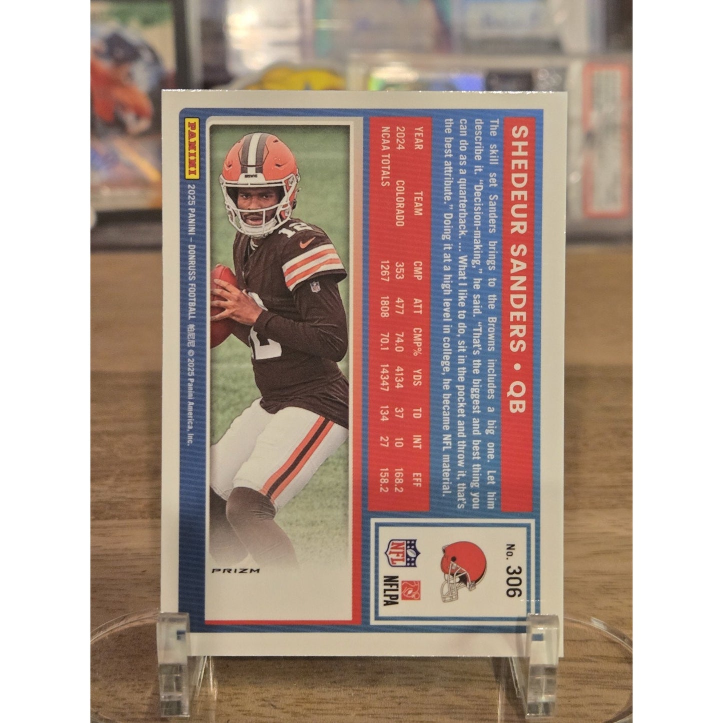 Rated Rookie Shedeur Sanders 2025 Donruss #306 Optic Preview Red Pandora