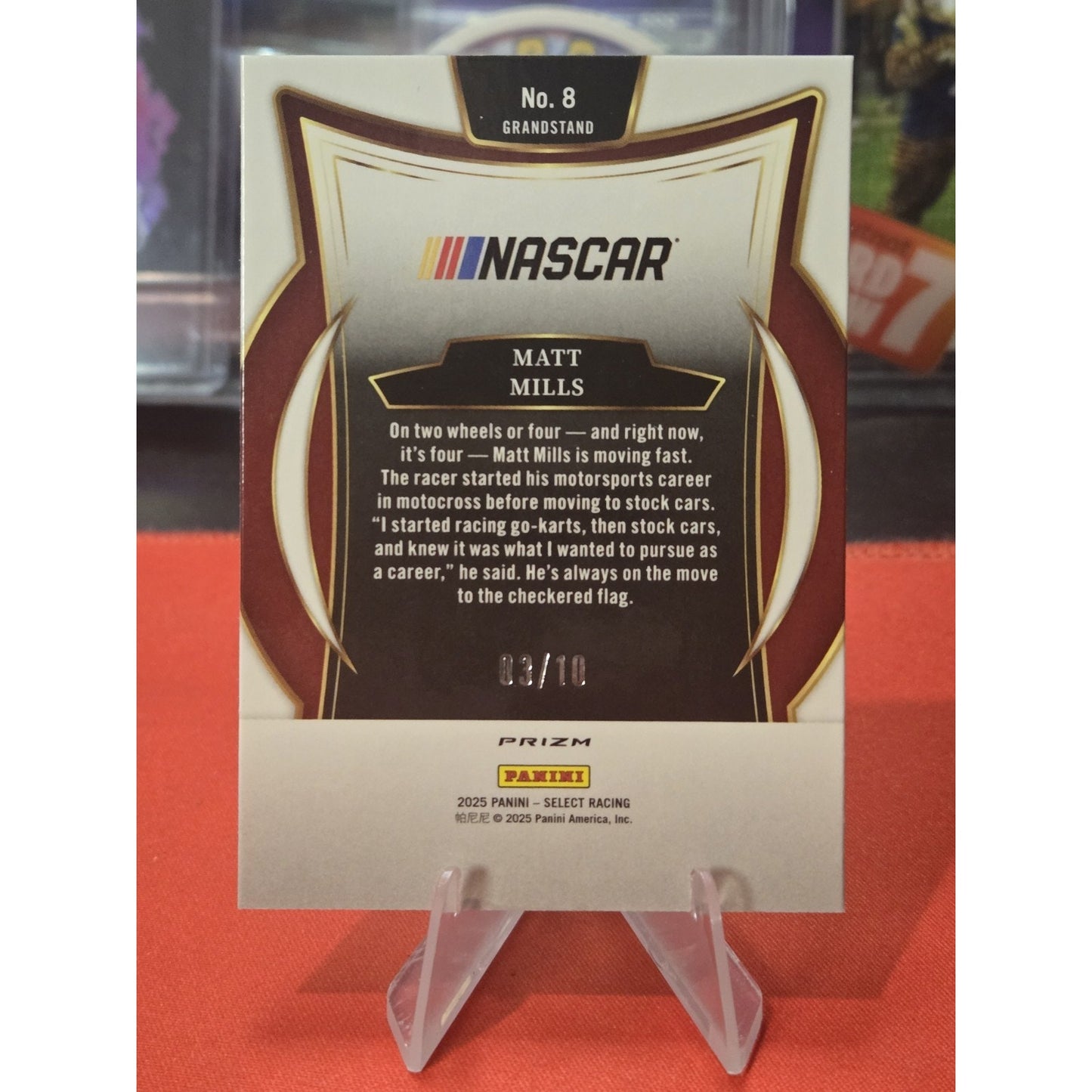 2025 Panini Select - Grandstand Matt Mills Gold Prizm /10