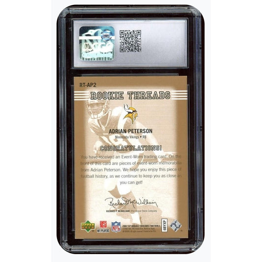 Adrian Peterson /150 Rc Dual Mem Patch 2007 SP Rookie Threads CGC 9