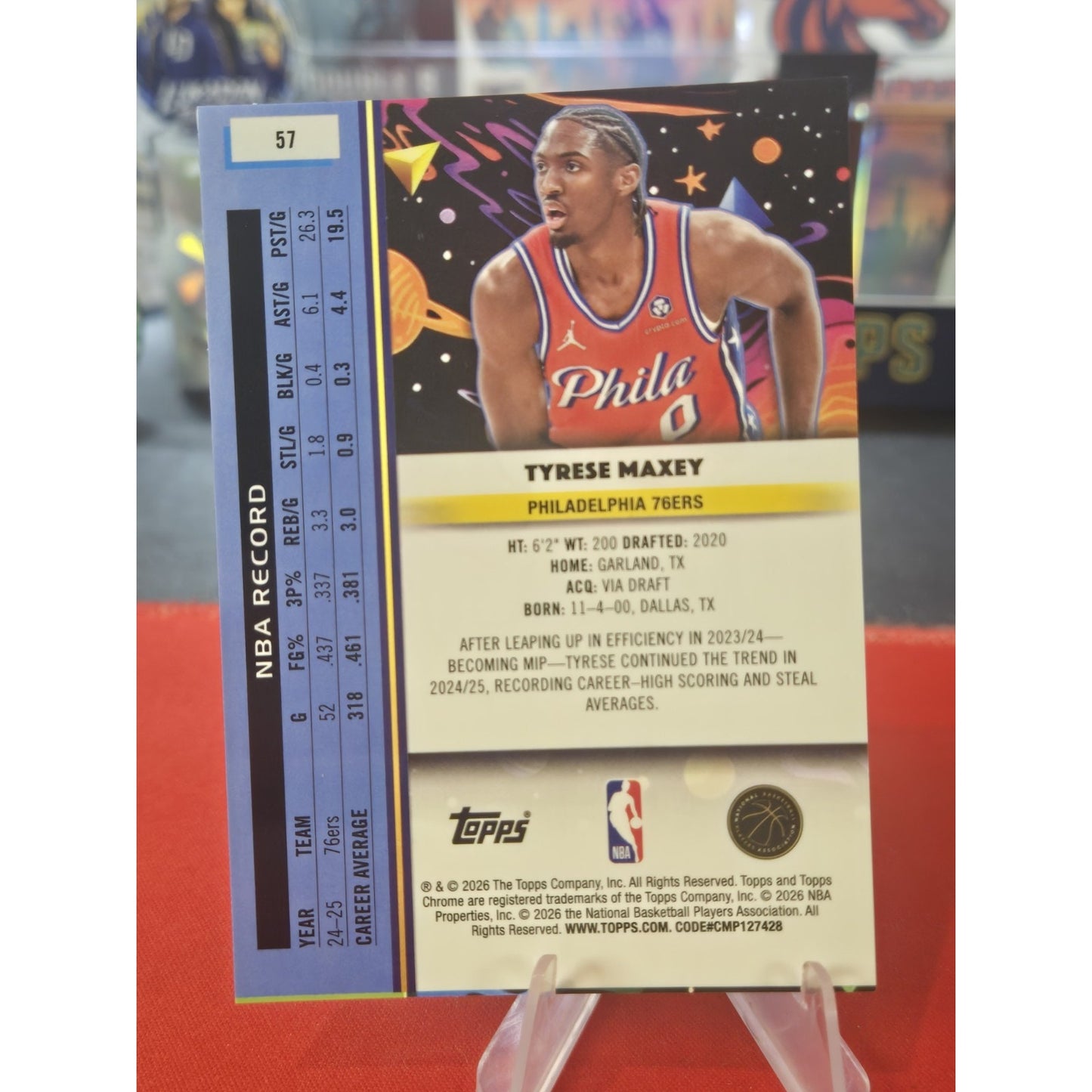 Tyrese Maxey 2025-26 Topps Cosmic Chrome - #57 White Hole SSP