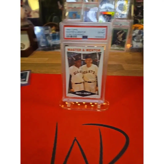 Graded baseball card featuring two San Francisco Giants players.