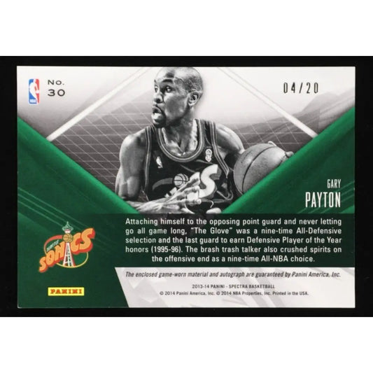 A Gary Payton basketball trading card.