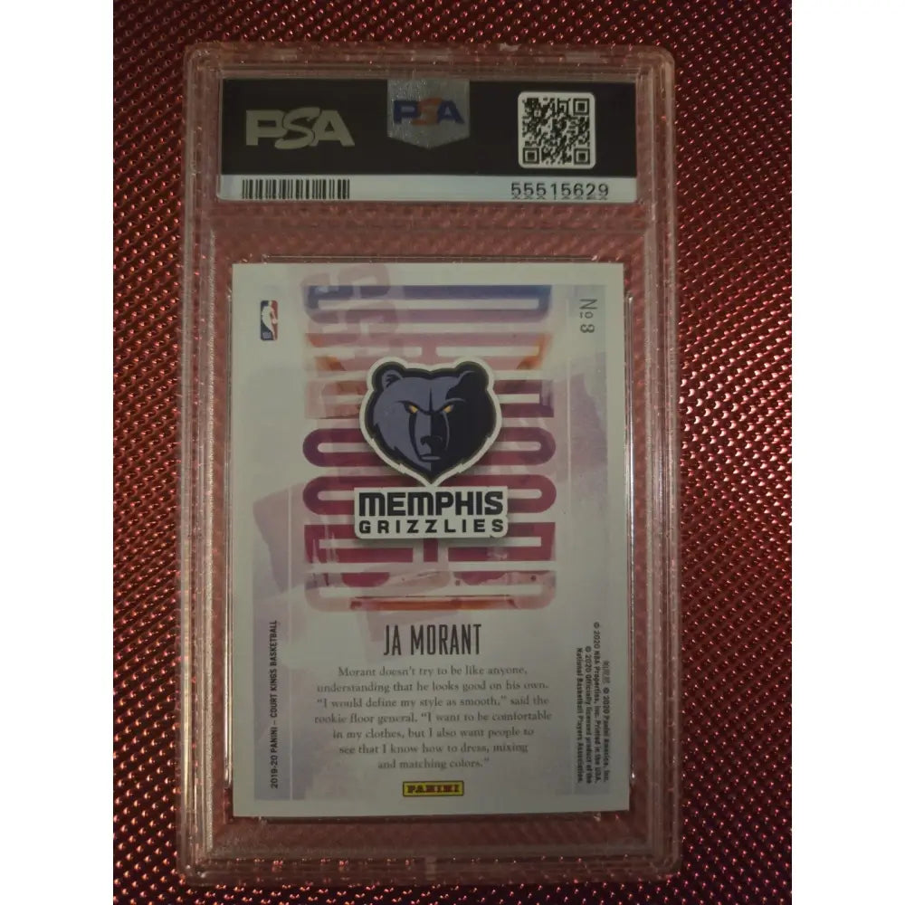 Graded NBA basketball trading card of Ja Morant with the Memphis Grizzlies.