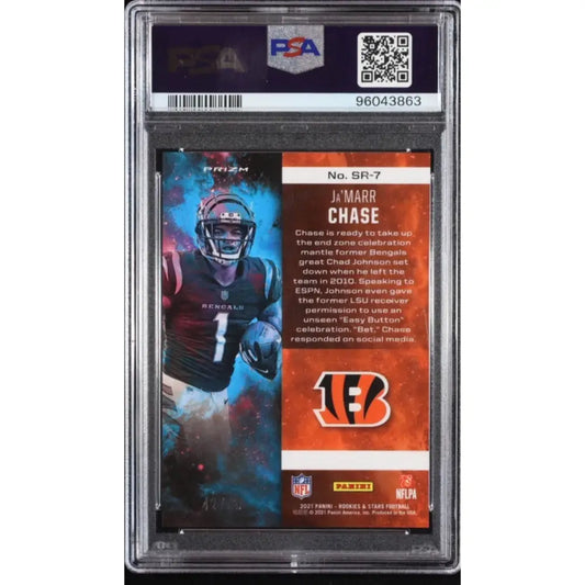 A graded Ja’Marr Chase football trading card.