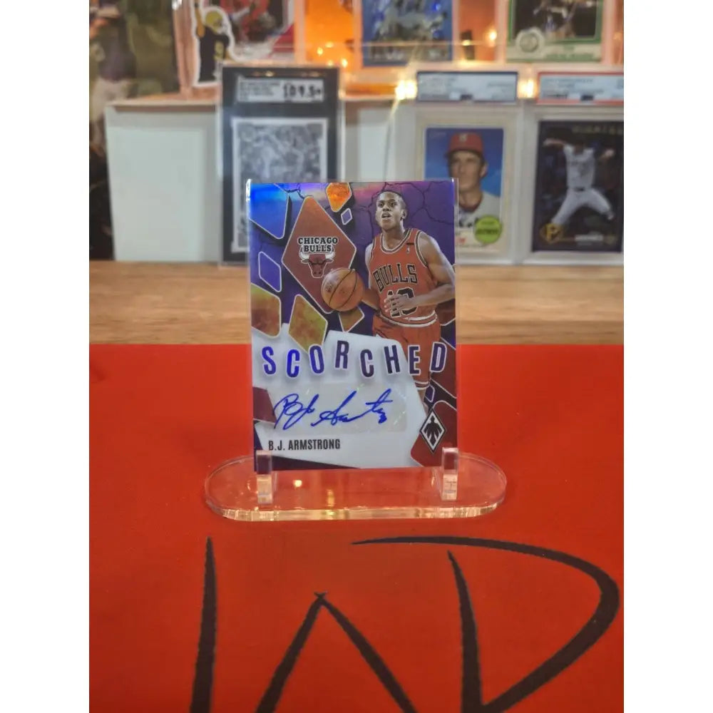2023 24 Panini Phoenix Scorched Signatures B.J. Armstrong #SCS BJA Purple /75
