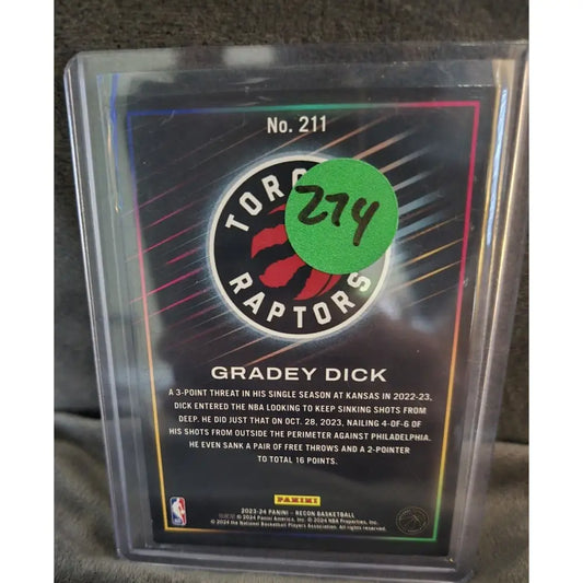 2023 24 Panini Recon Rookies #211 Gradey Dick (RC) Basketball Card