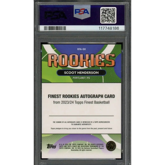 A graded basketball rookie autograph card.