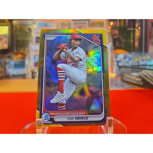 2024 Bowman Chrome Prospects Tink Hence #BCP 203 Yellow Refractor /75 (RC)