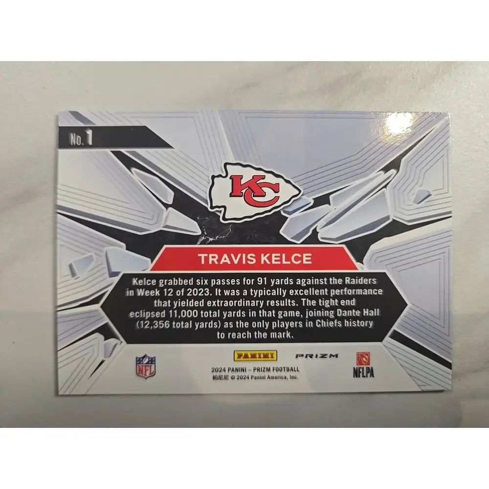 2024 Panini Prizm Prizm Break Travis Kelce #1 Green Ice Prizm