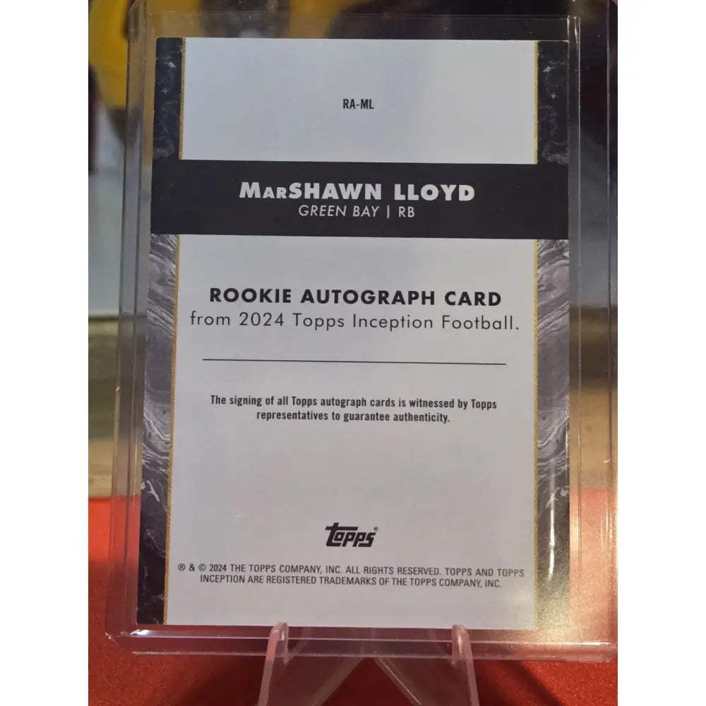 2024 Topps Inception Football Marshawn Lloyd Orange Auto /50