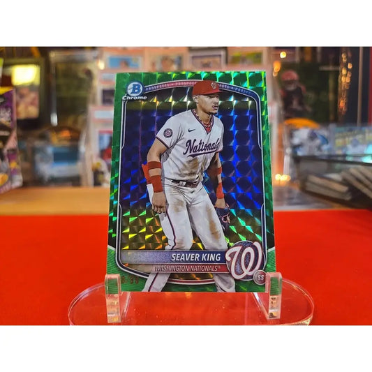 2025 Bowman Chrome Prospects Seaver King #BCP 93 Green Geometric Refractor /99