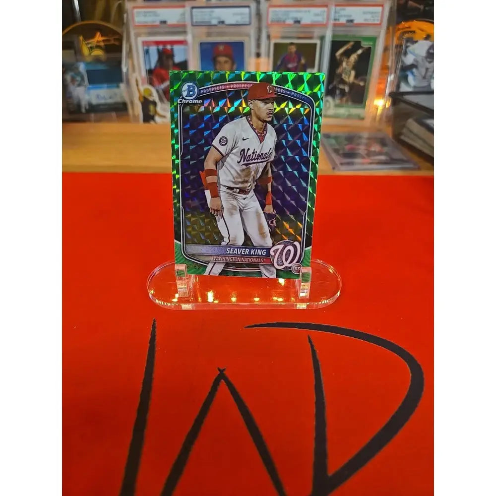 2025 Bowman Chrome Prospects Seaver King #BCP 93 Green Geometric Refractor /99