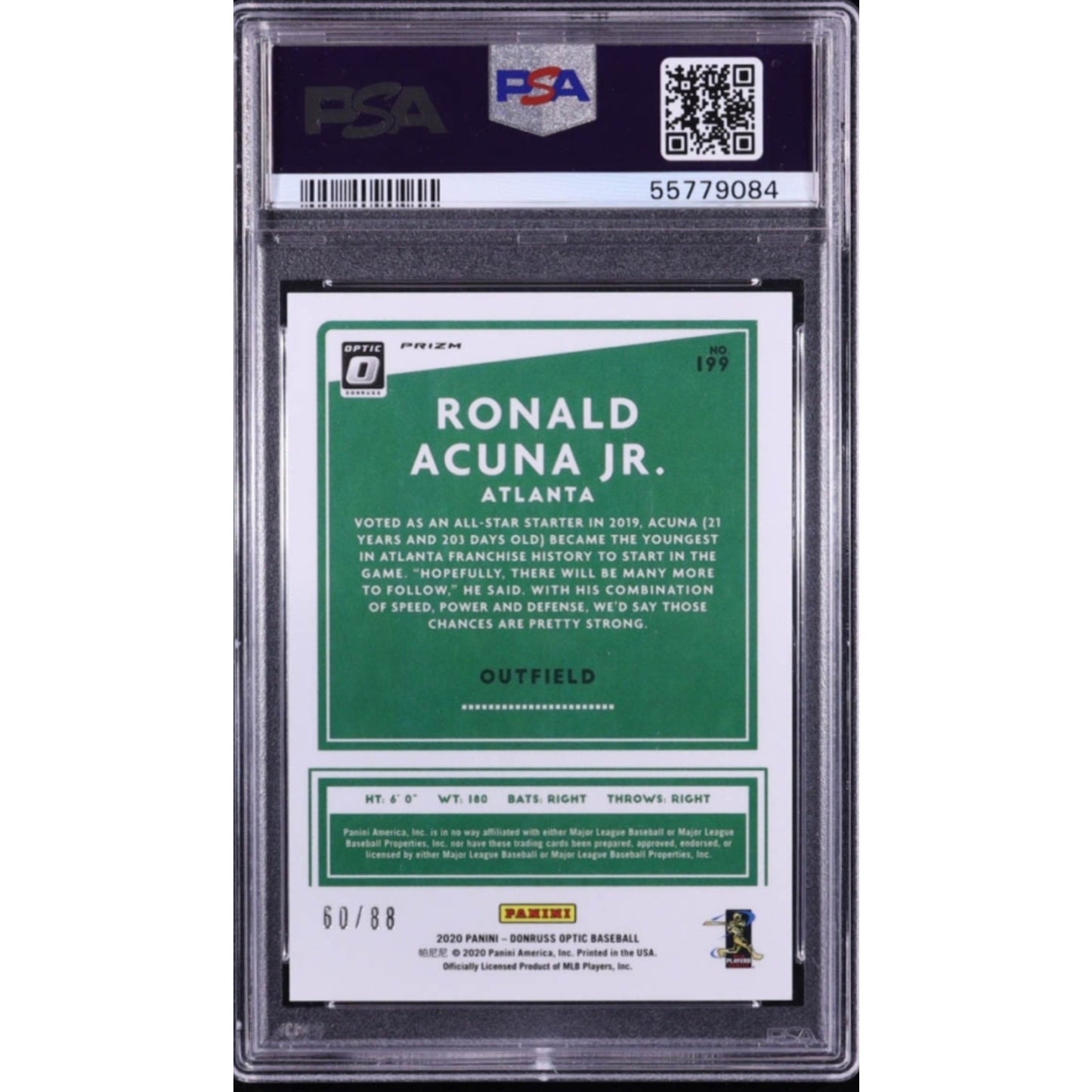 Ronald Acuña Jr. /88 Donruss 2020 Optic All-Stars 199 Choice Red Dragon