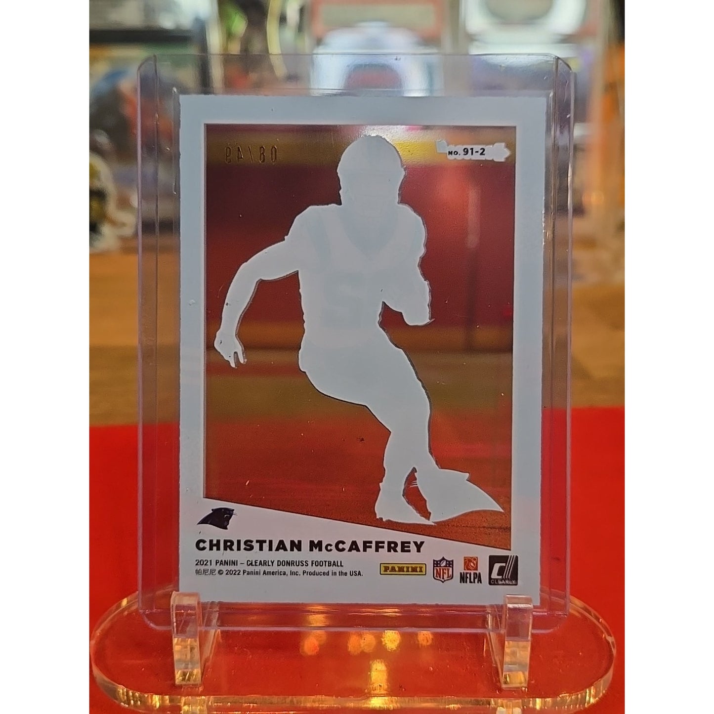 Christian McCaffrey 2021 Panini Clearly Donruss - Clearly Retro 1991 #91-2