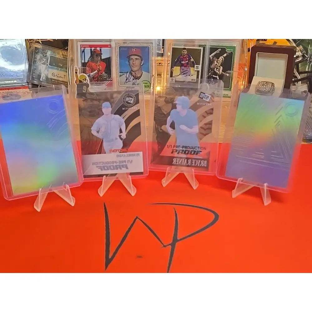 4 Card Lot Press Pass 1/1 Bryce Rainer AJ Garcia PJ Morlando And Max Belyeu