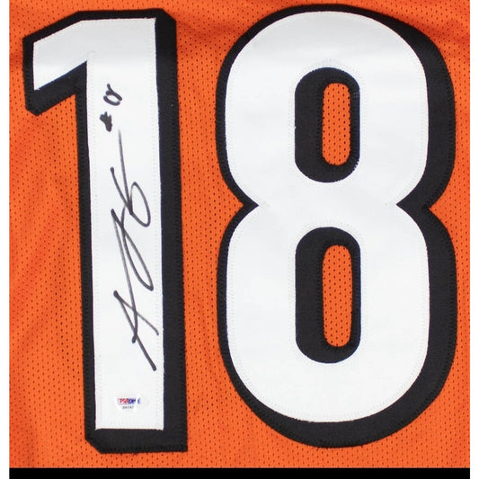 AJ Green Autographed Custom Black and Orange Jersey PSA
