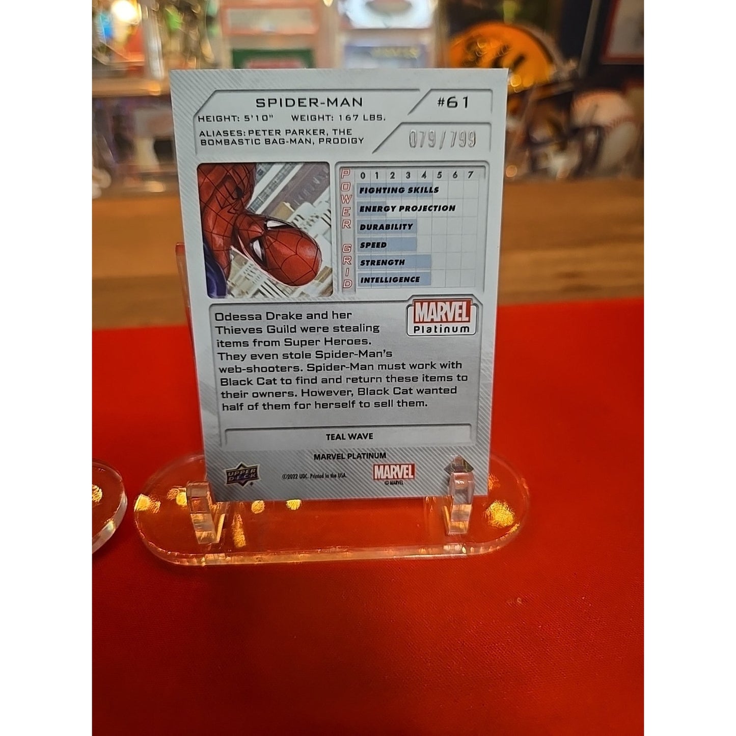 Spider Man And Spider Girl /799 Teal Wave 2023 Upper Deck Marvel Platinum Gemmt