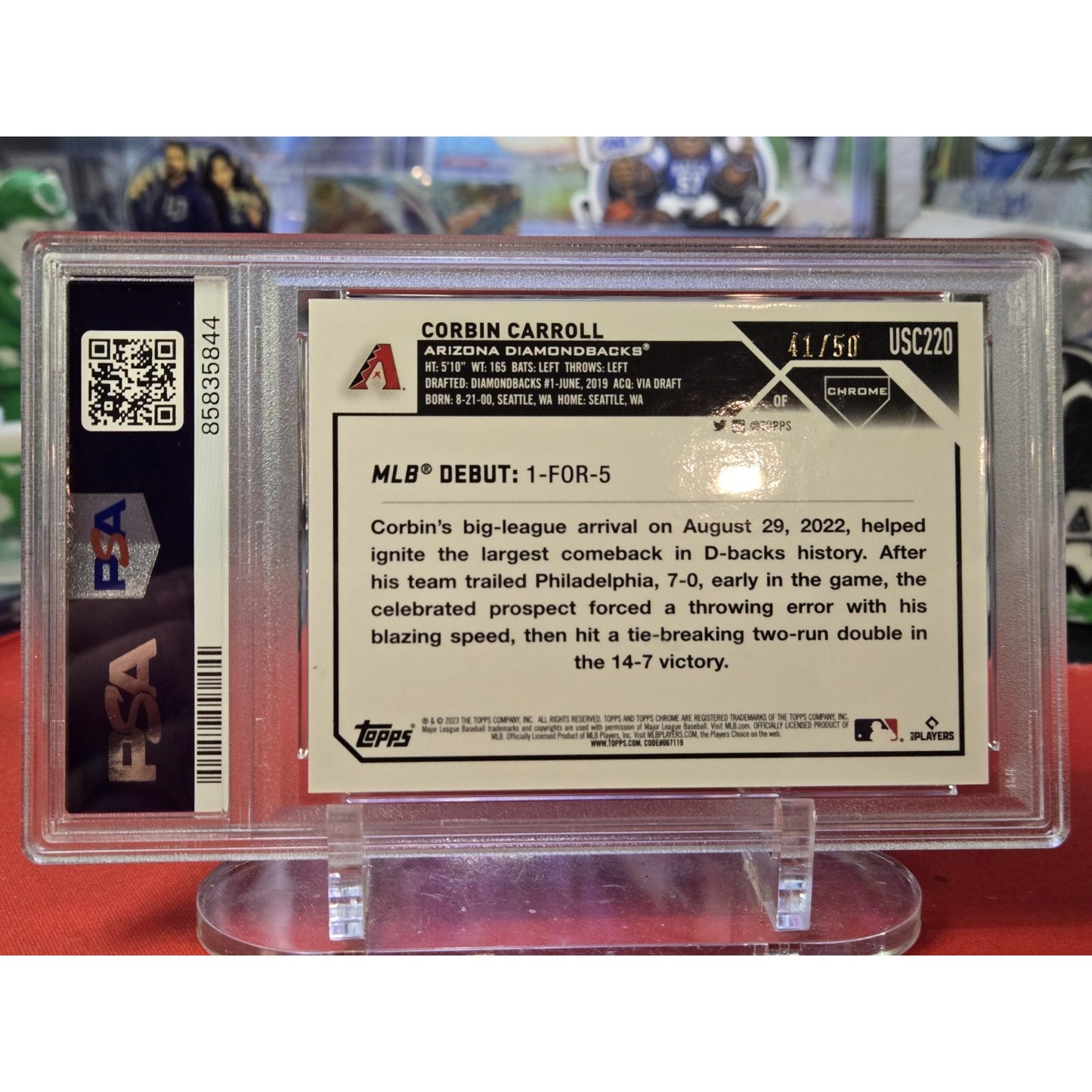 Corbin Carroll /50 Rc 2023 Topps Chrome Update Series - Rookie Debut Gold