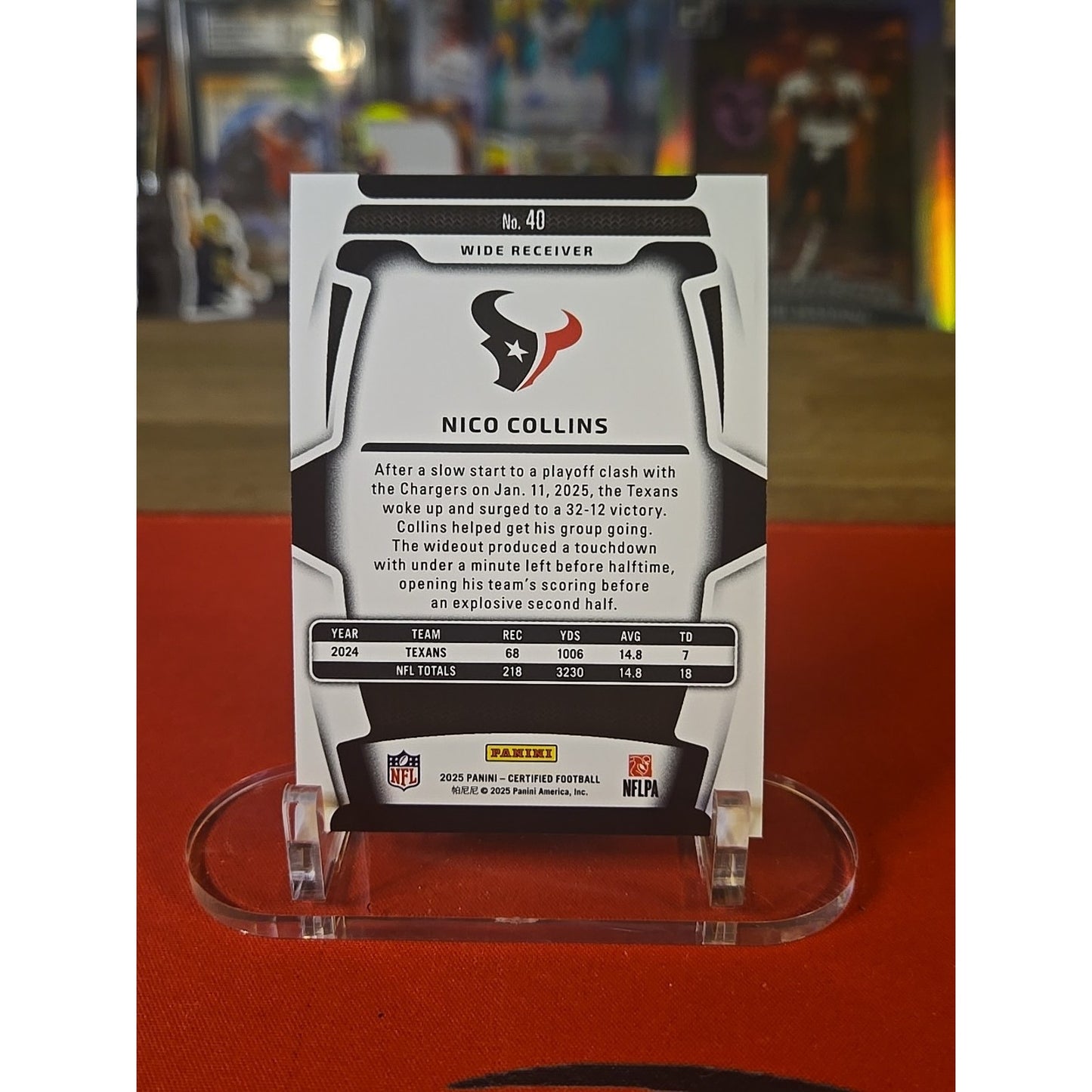 Nico Collins /75 Teal 2025 Panini Certified