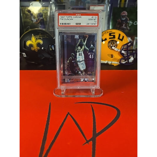Tim Duncan Rookie PSA 10- 1997 Topps Chrome 115