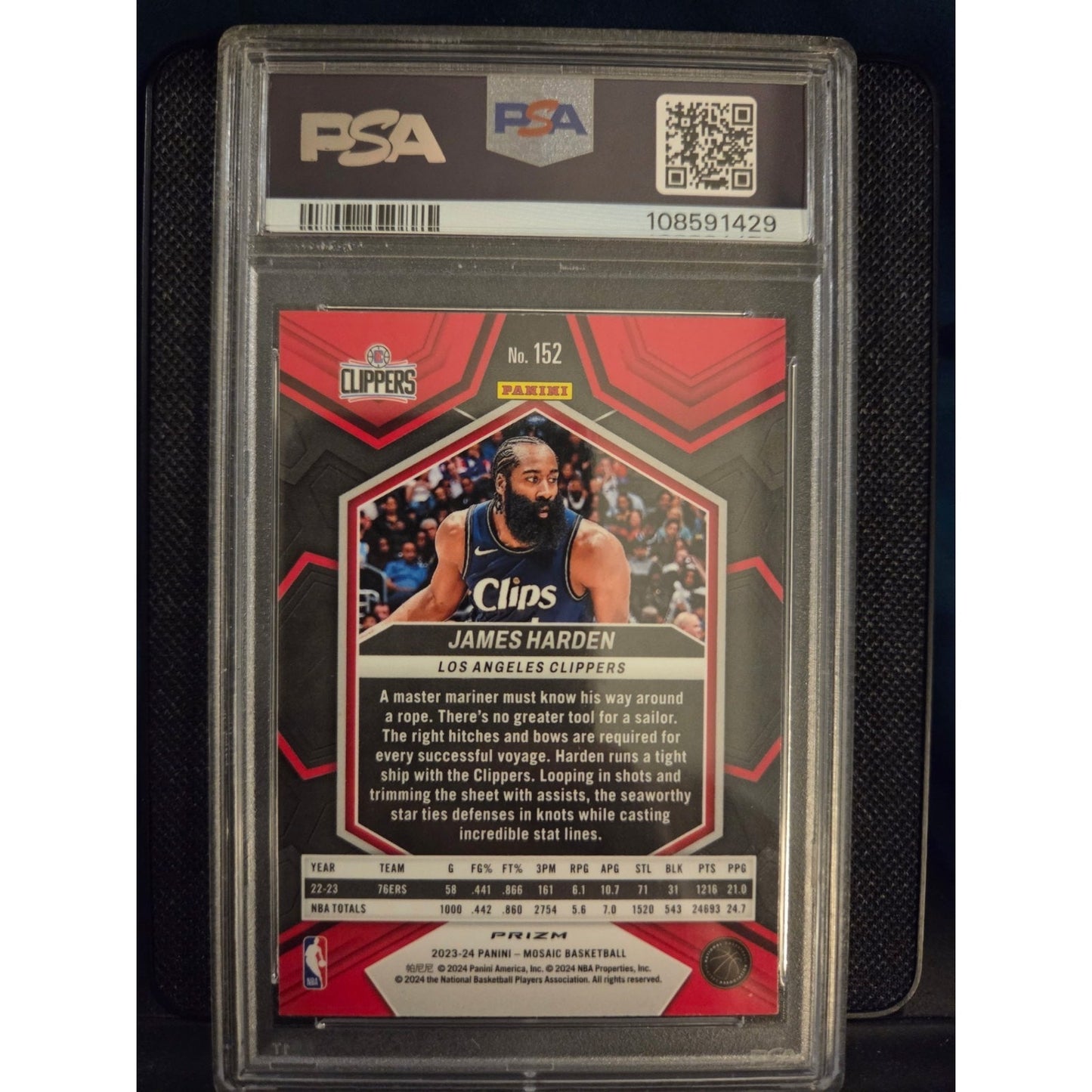 James Harden Genesis PSA 9 Case Hit 2023-24 Mosaic #152 Mosaic Prizm