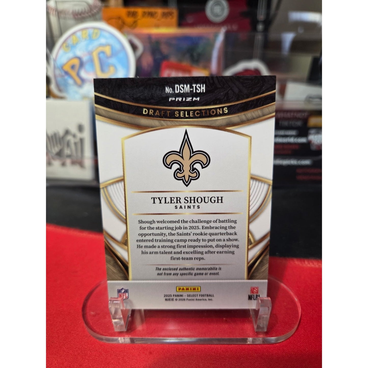 2025 Select Blue Prizm Draft Selections Tyler Shough #DSM-TSH New Orleans Saints