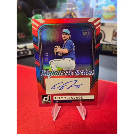 Trey Yesavage /99 Auto 2026 Donruss Signature Series Red