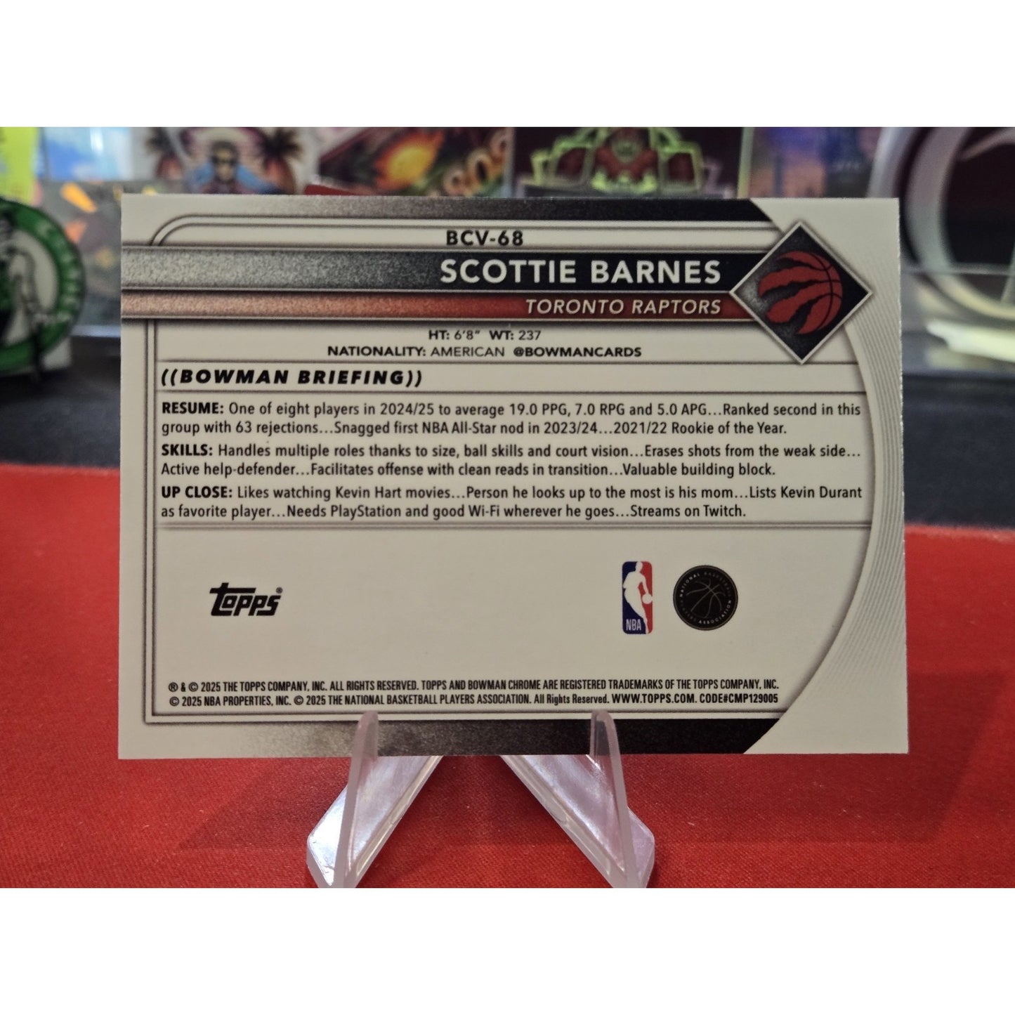 Scottie Barnes /299 Speckle Refractor 2025-26 Bowman Chrome Raptors