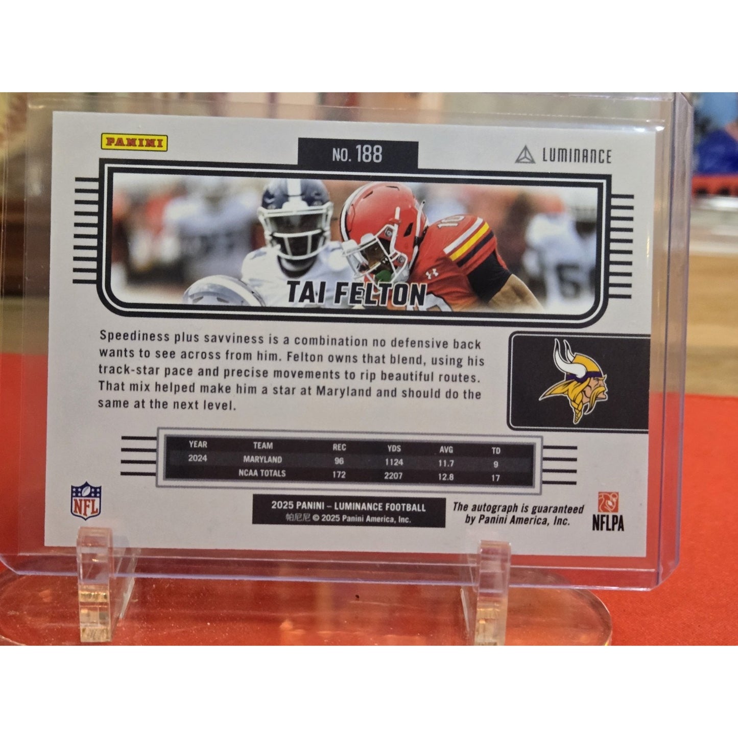 Tai Felton 2025 Panini Luminance - Rookies #188 Autographs /700 (AU, RC)