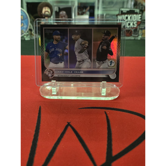2022 Topps Series 1 1st Edition - League Leaders Cole, Cease, Ray Black