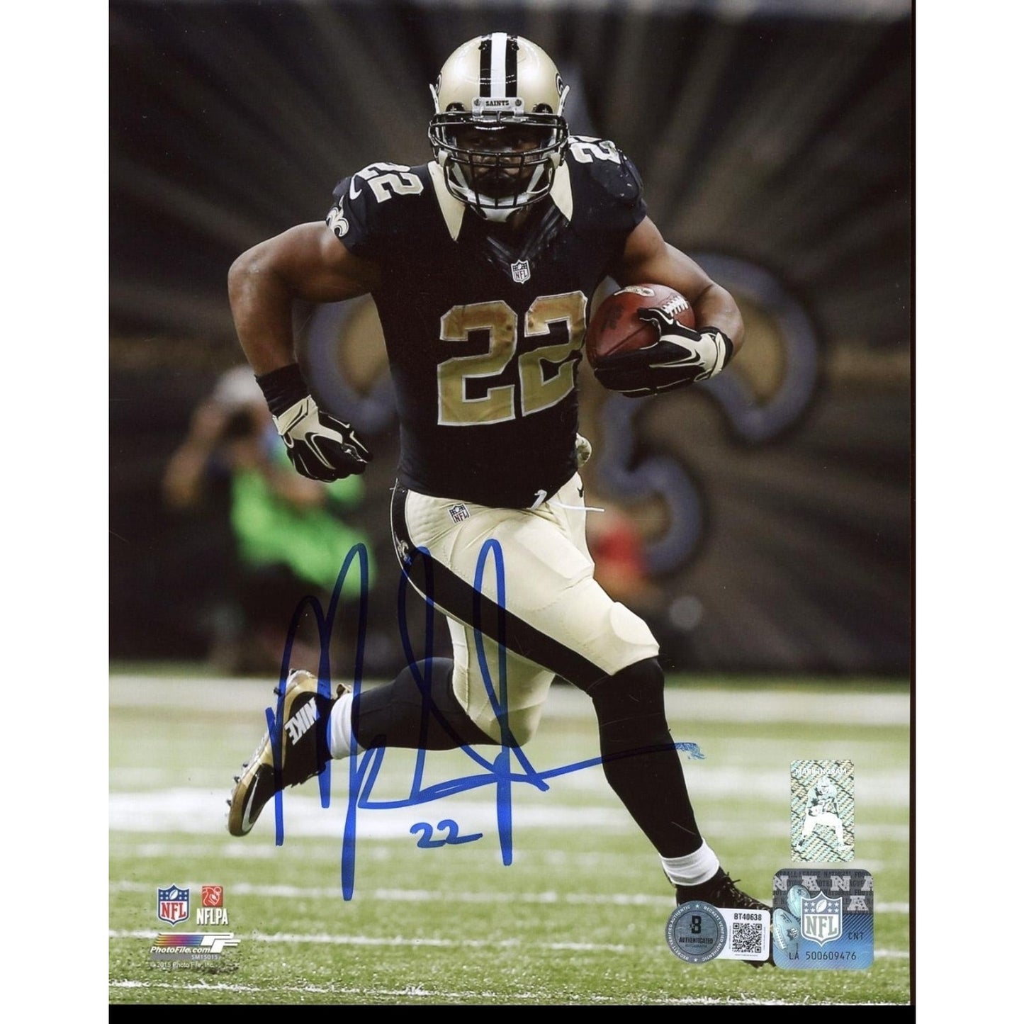 Mark Ingram Autographed New Orleans 8x10 Football Photo Beckett