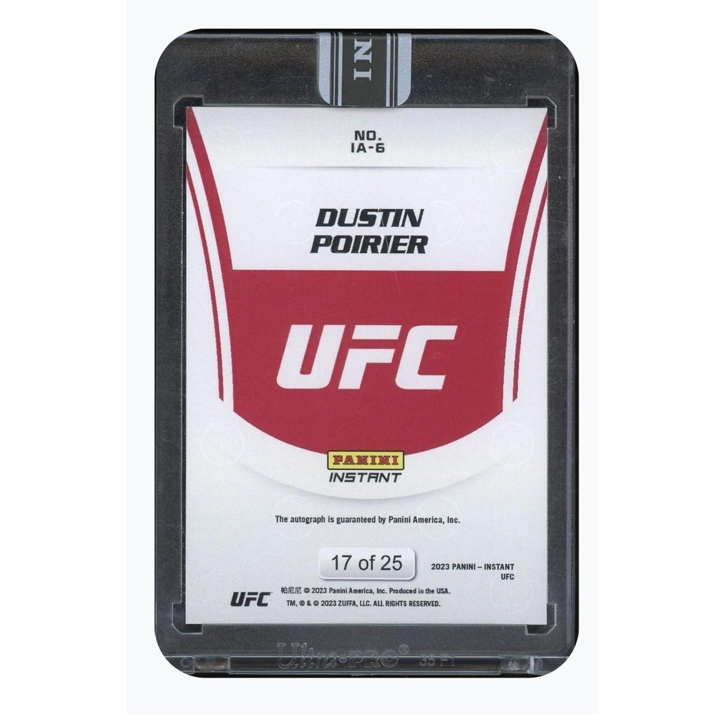Dustin Poirier Autographed /25 Panini UFC Original Trading Card MMA