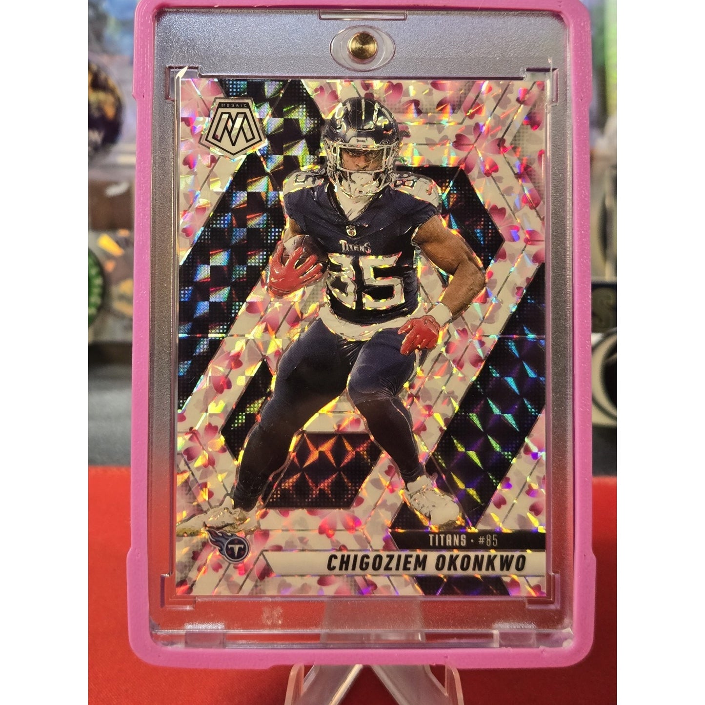 Chigoziem Okonkwo /20 Cherry Blossom 2025 Panini Mosaic #115 Choice Mosaic