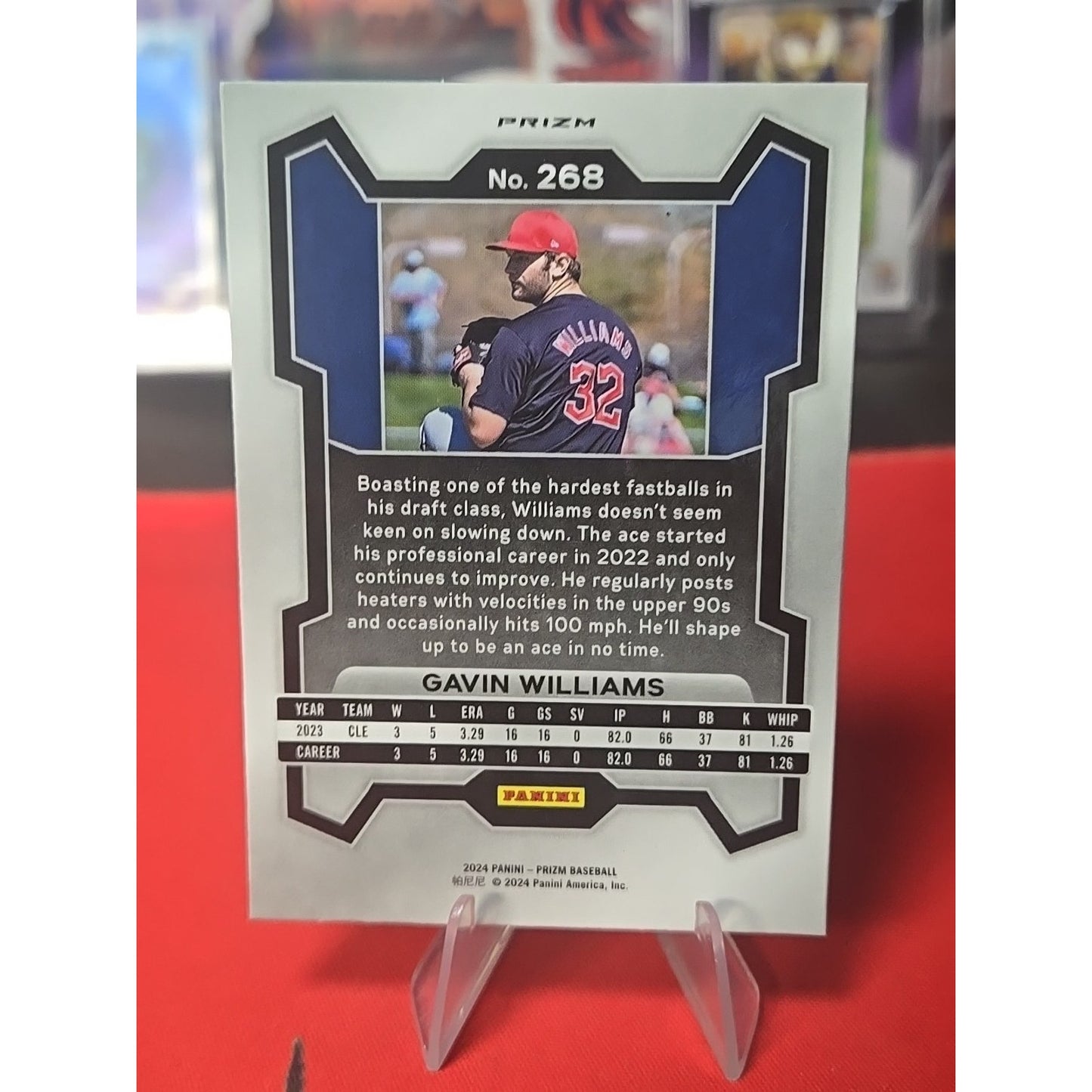 2024 Panini Prizm White Sparkle Prizm Gavin Williams #268 11yh