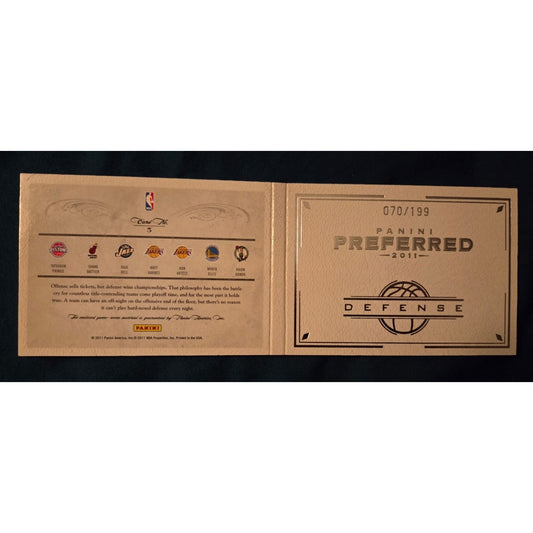 Rondo Artest Prince Battier 2011 Panini Preferred Defense Game-Worn Booklet /199