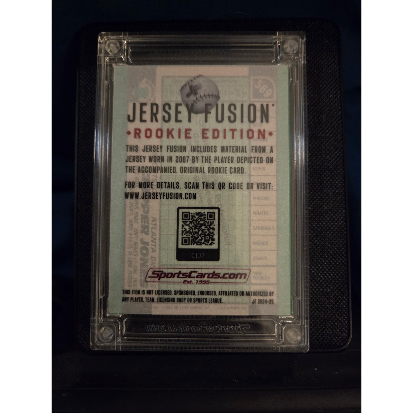 Chipper Jones /10 2024-25 Jersey Fusion Rookie Quad Worn Patch