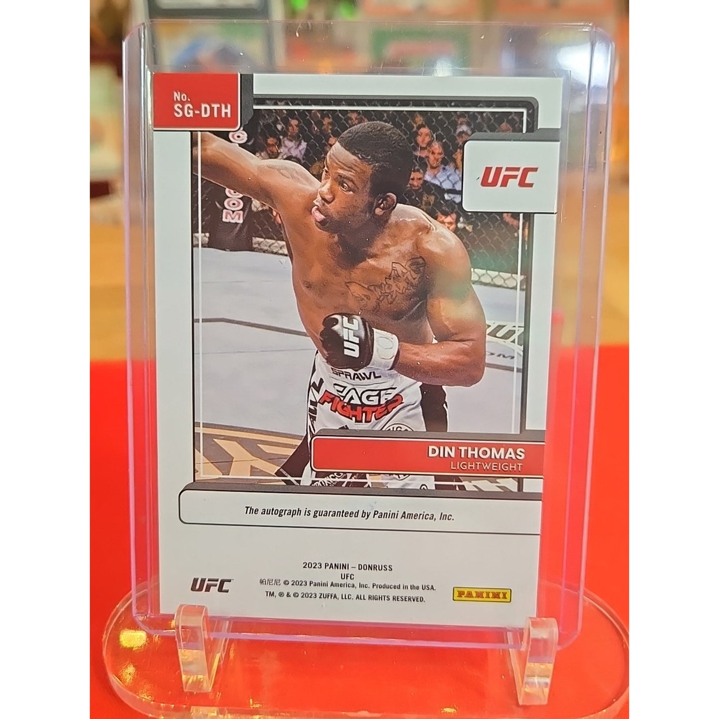 Din Thomas 2023 Donruss Auto Purple Flood