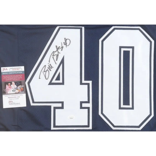 BILL BATES AUTOGRAPHED CUSTOM JERSEY (DALLAS COWBOYS) JSA Authenticated