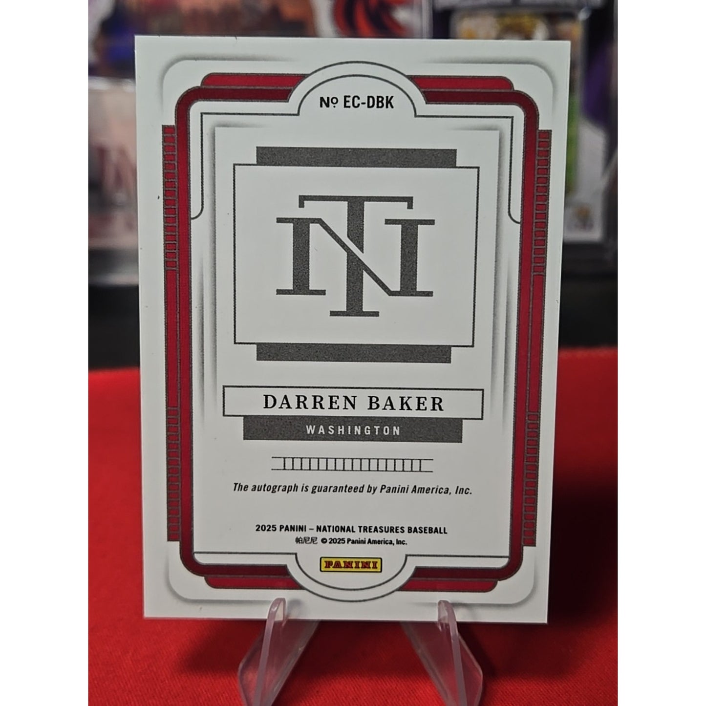 Darren Baker Auto /25 Rc 2025 National Treasures Ecklar's Choice Signatures