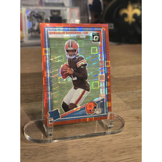 Rated Rookie Shedeur Sanders 2025 Donruss #306 Optic Preview Red Pandora