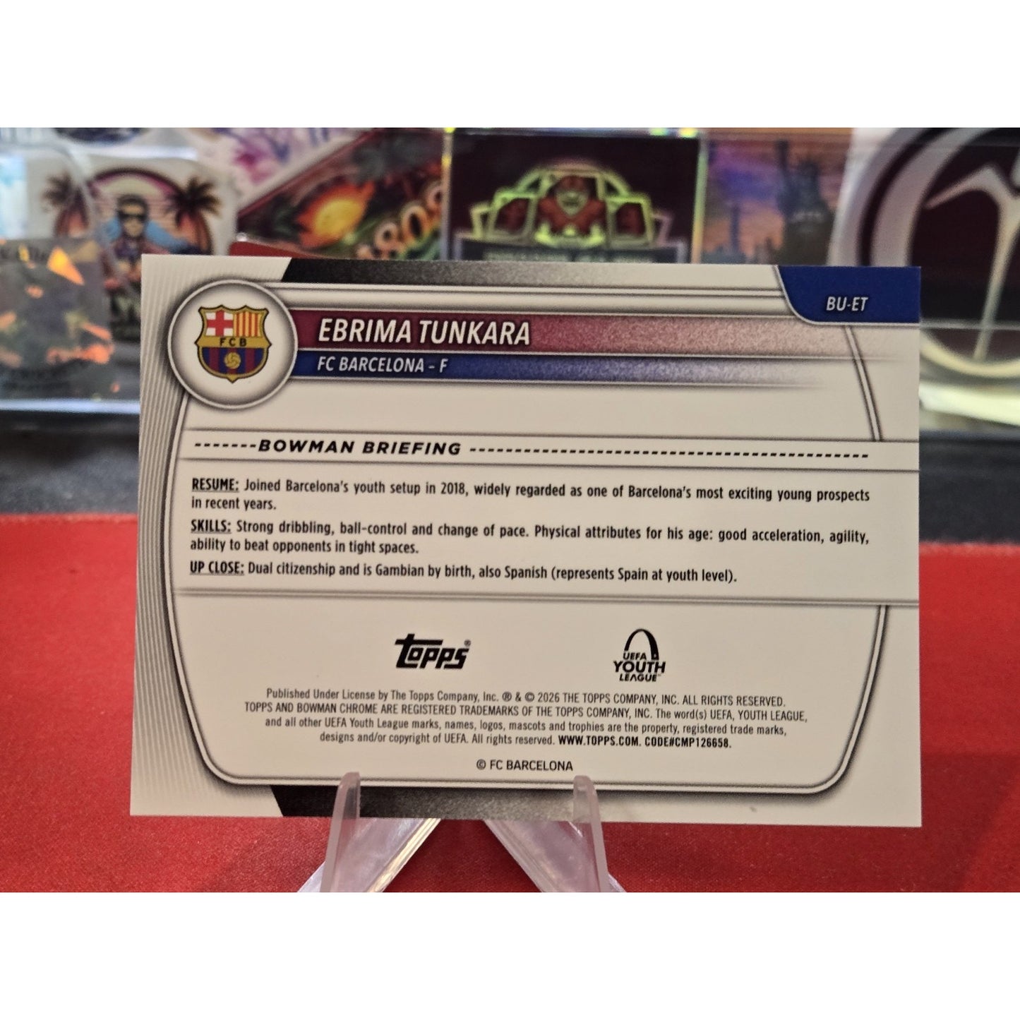 2025-26 Topps Chome UEFA Ebrima Tunkara 1st Bowman Refractor FC Barcelona #BU-ET