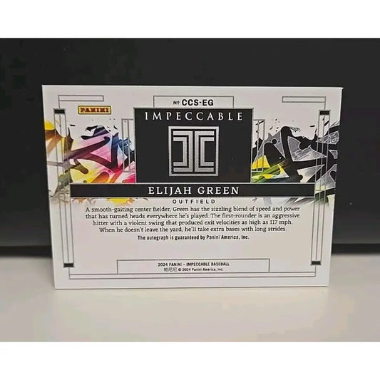Elijah Green 2024 Panini Impeccable Canvas Creations #CCS 25 /49 (AU RC) Baseball Card