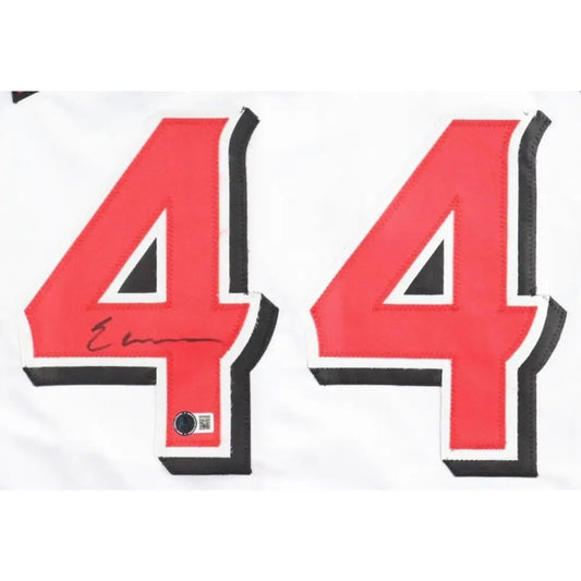 Red and black number 44 jersey.
