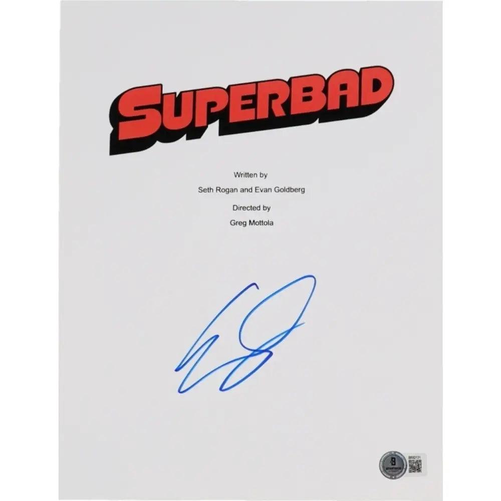 Evan Goldberg (Writer) Signed Superbad Script Beckett Authenticated