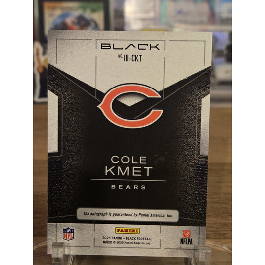 Cole Kmet /99 Auto 2025 Panini Black Football Instant Impact Ink CKT Bears