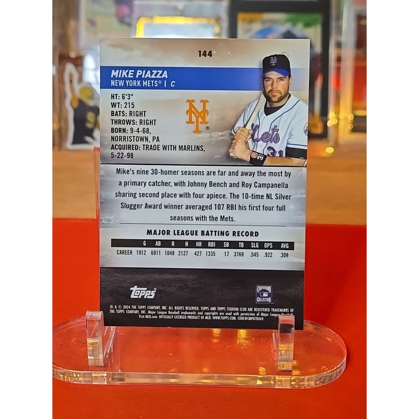 2024 Topps Stadium Club - Mike Piazza #144 Chrome Orange /98
