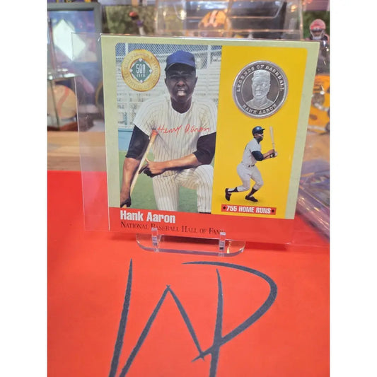 Hank Aaron 1990 LOB 755 Home Run Club Card.999 Silver (Aprox $25) Coin