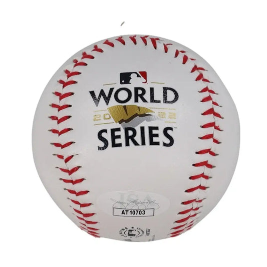 HUNTER BROWN signed/autographed Rawlings MLB 2022 WORLD SERIES Baseball BAS