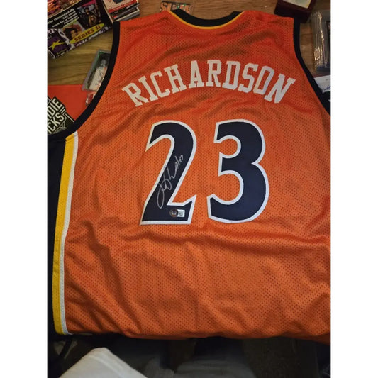 Jason Richardson Signed Golden State Warriors Basketball Jersey w/ Beckett Holo