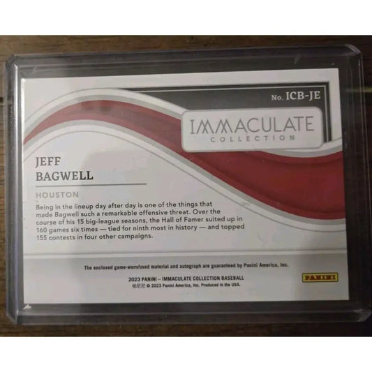 Jeff Bagwell 2023 Immaculate Collection Patch Auto ASTROS /10 SSP JERSEY Baseball Card